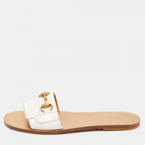 Gucci Varadero Horsebit Leather Slide Sandals - Picture 1 of 6